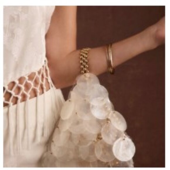 12th Tribe Handbags - Adara Ivory Shell Payette Bag by 12th Tribe